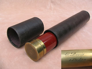Early 19th century marine telescope with fabric covered case